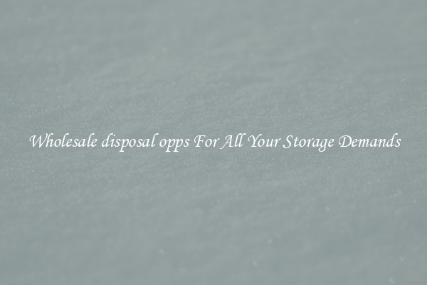 Wholesale disposal opps For All Your Storage Demands