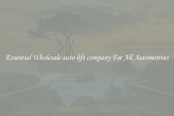 Essential Wholesale auto lift company For All Automotives