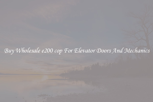 Buy Wholesale e200 cop For Elevator Doors And Mechanics