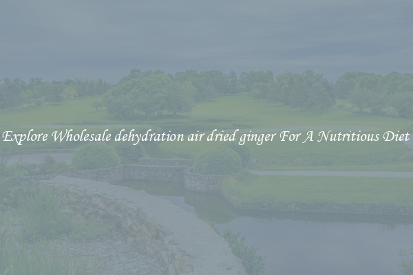 Explore Wholesale dehydration air dried ginger For A Nutritious Diet 