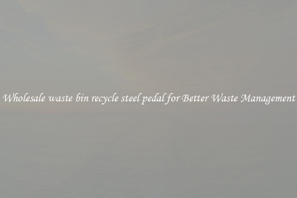Wholesale waste bin recycle steel pedal for Better Waste Management